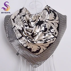 Ladies Square Scarves Printed New Fashion Unisex Apparel Accessories Women Black White Dot Silk Scarf 90*90cm Scarves Wraps