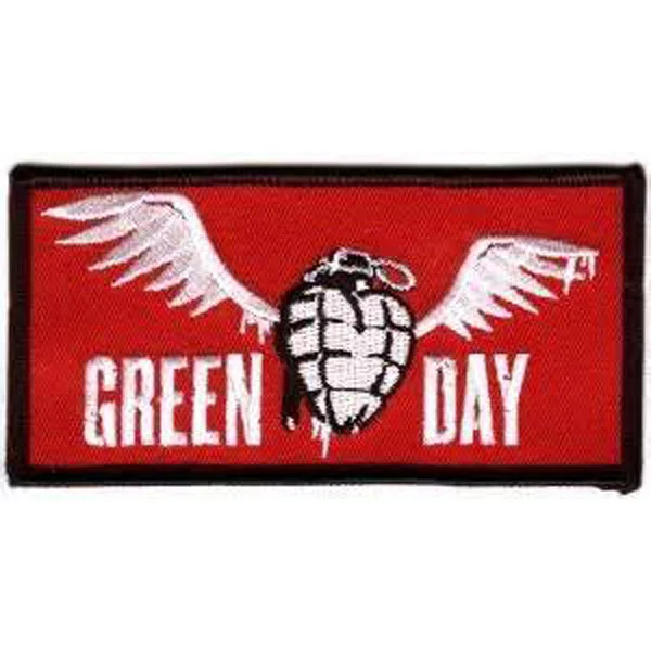 Green Day Embroidered Badge Made by Twill with Merrow Border and Glue Backing Accept Custom MOQ50pcs Free Shipping