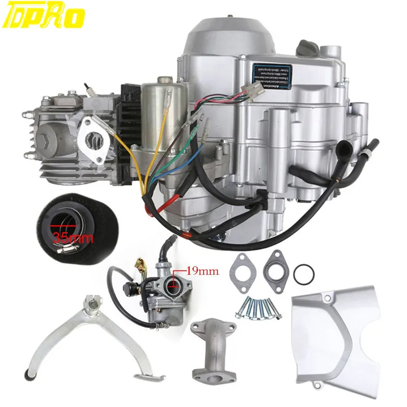 TDPRO Motorcycle 125cc Semi Auto Electric Engine Motor +Carburetor+Air Filter 4 Stroke ATV Quad Pocket Pit Bike Electrical Start