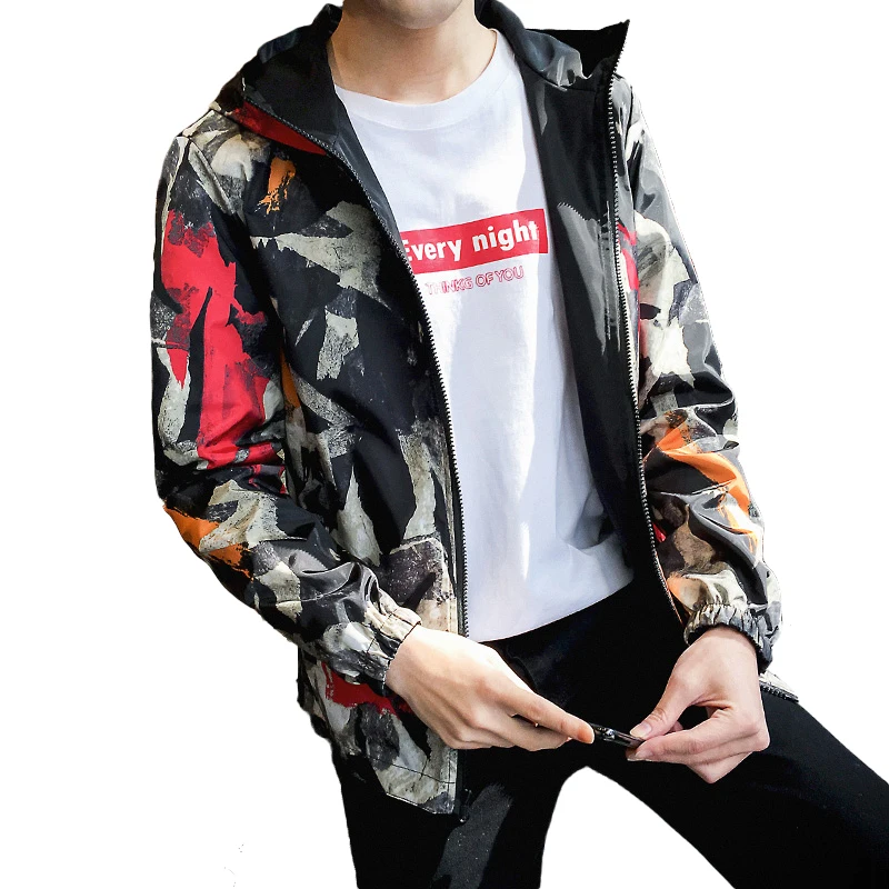 

Windbreaker Jackets Men 2020 Causal Men Zipper Lightweight Jackets Both Side Wear Hooded Jackets Coats Male Jaqueta Masculina