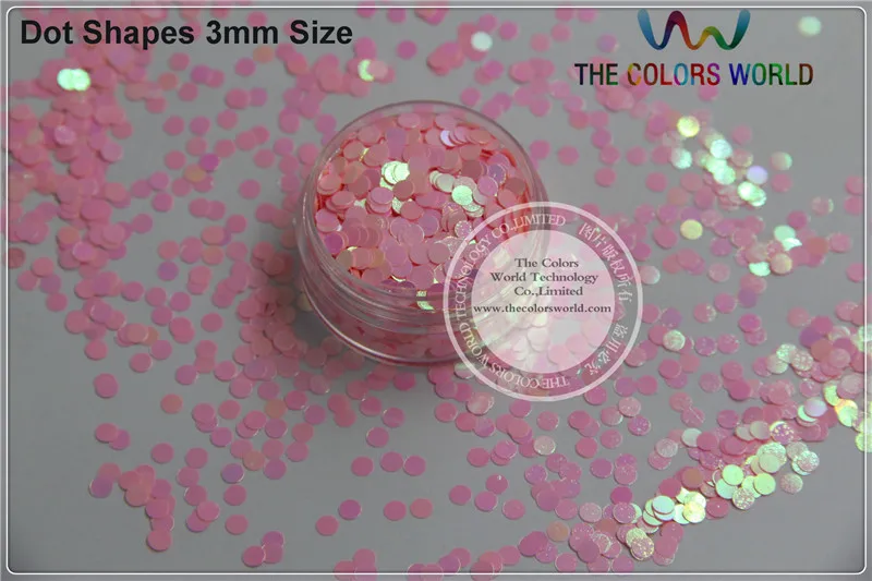 RI-7 Pearlescent Iridescent Pink  Colors dot  shapes confetti spangles glitter for  or other DIY decoration 1pack=50g