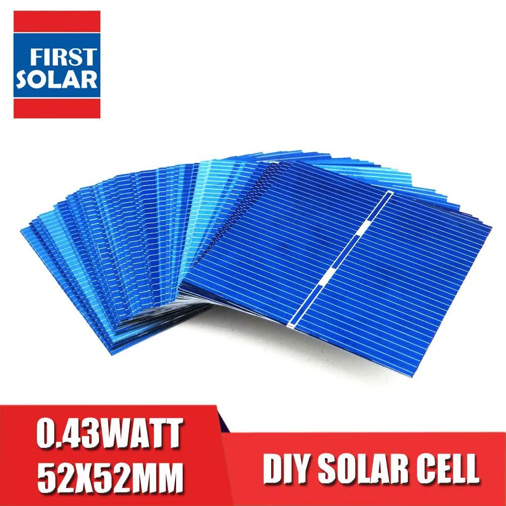 50pcs /lot 52 78 26 19 78 156 125 Solar Panel Cells DIY Charger Polycrystalline Silicon Sunpower Solar Bord 0.5V