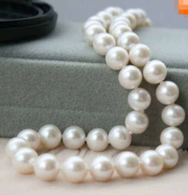 

9-10mm White Akoya Cultured Pearl Necklace 17" Factory Wholesale price Women Gift word Jewelry