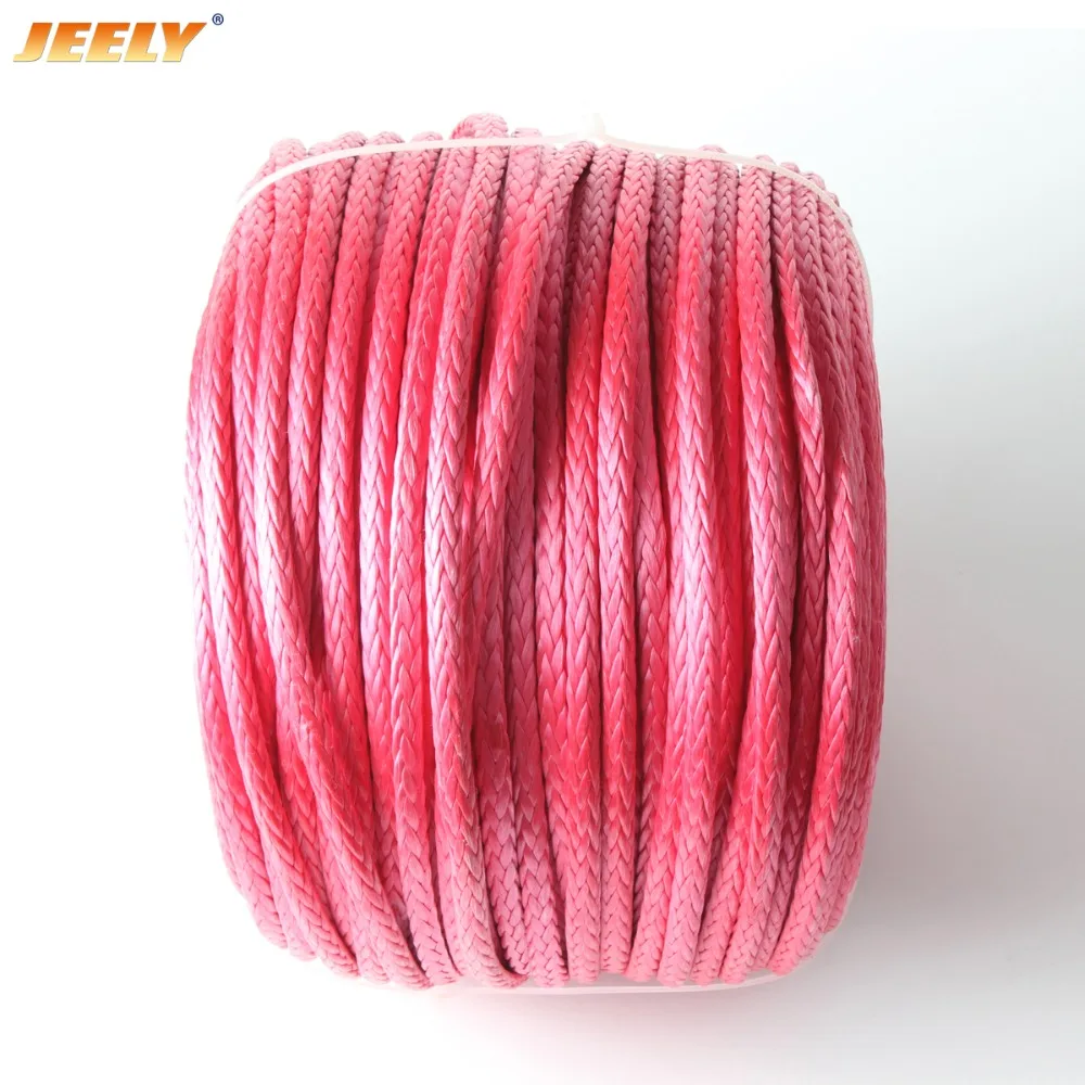 JEELY 5MM 10m Winch Line UHMWPE Fiber Hollow Braid Rope For 4WD 4x4 ATV UTV Boat Offroad