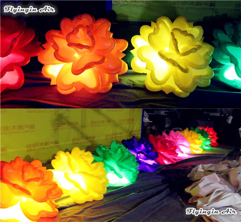 

Customized Wedding Inflatable Rose String 6m/8m/10m Length Lighting Artificial Flower Chain for Party Decoration