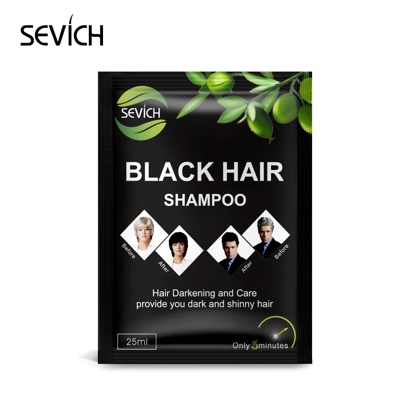 Sevich Fast Black Hair Shampoo 5 Mins Dye Hair Into Black Herb Natural Restore Colorant Shampoo + Treatment White Become Black