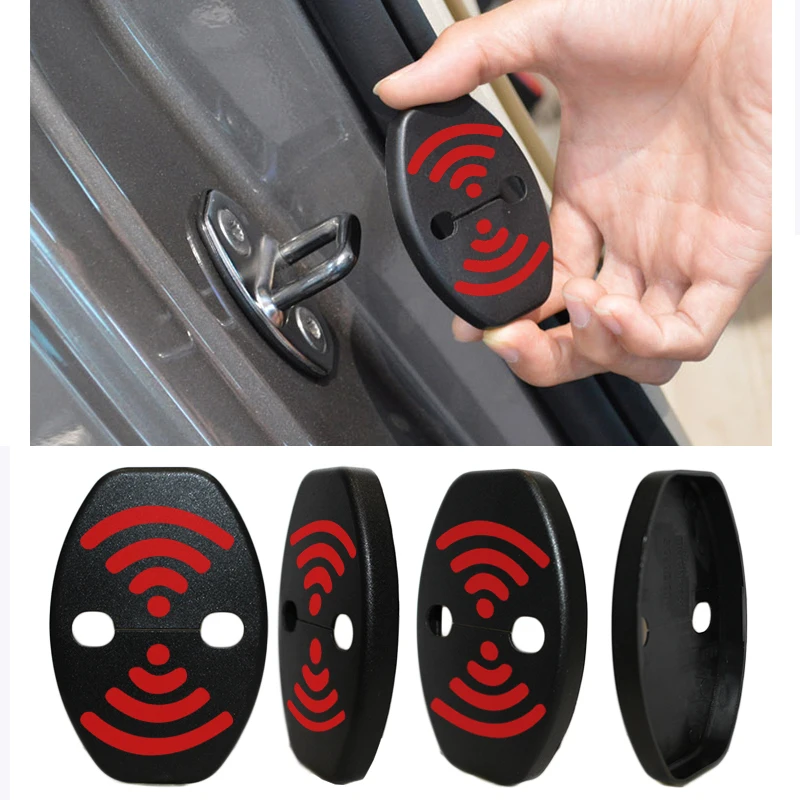 DIY Car Door Lock Cover WIFI Sticker For Volkswagen VW Golf Jetta Tiguan Polo Golf 6 Passat B4 B6 Sagitar Bora Skoda Fabia 4pcs