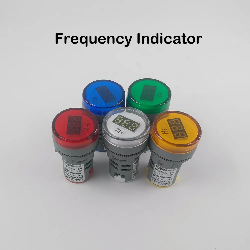 Tomzn Ac 0-100Hz Hz 22 Millimetri Led Misuratore di Frequenza Indicatore Pilot Luce Rosso Giallo Verde Bianco Blu