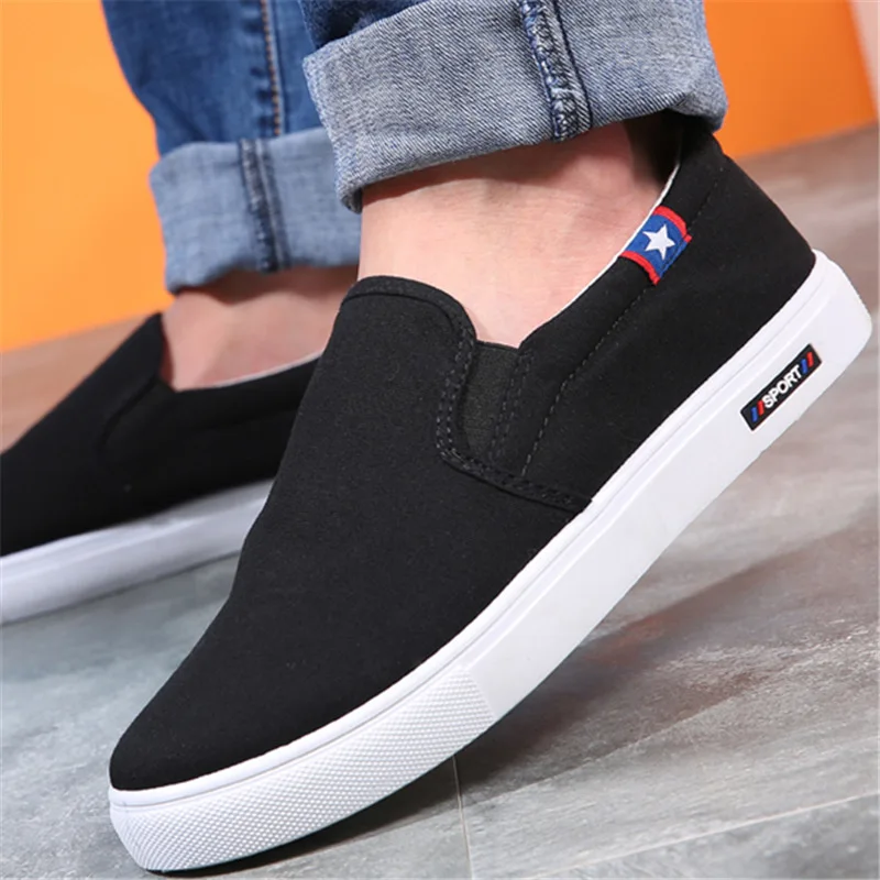 Spring Old Beijing Cloth Mens Loafers Shoes Autumn Leisure Slip-on Mens Casual Shoes Fashion Lazy Skate Canvas Shoes