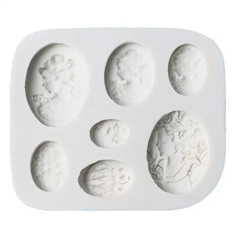 Beauty Women Shape Cameo Silicone Cake Mold Fondant Mold Jelly Candy Chocolate Soap Mold Decorating Bakeware