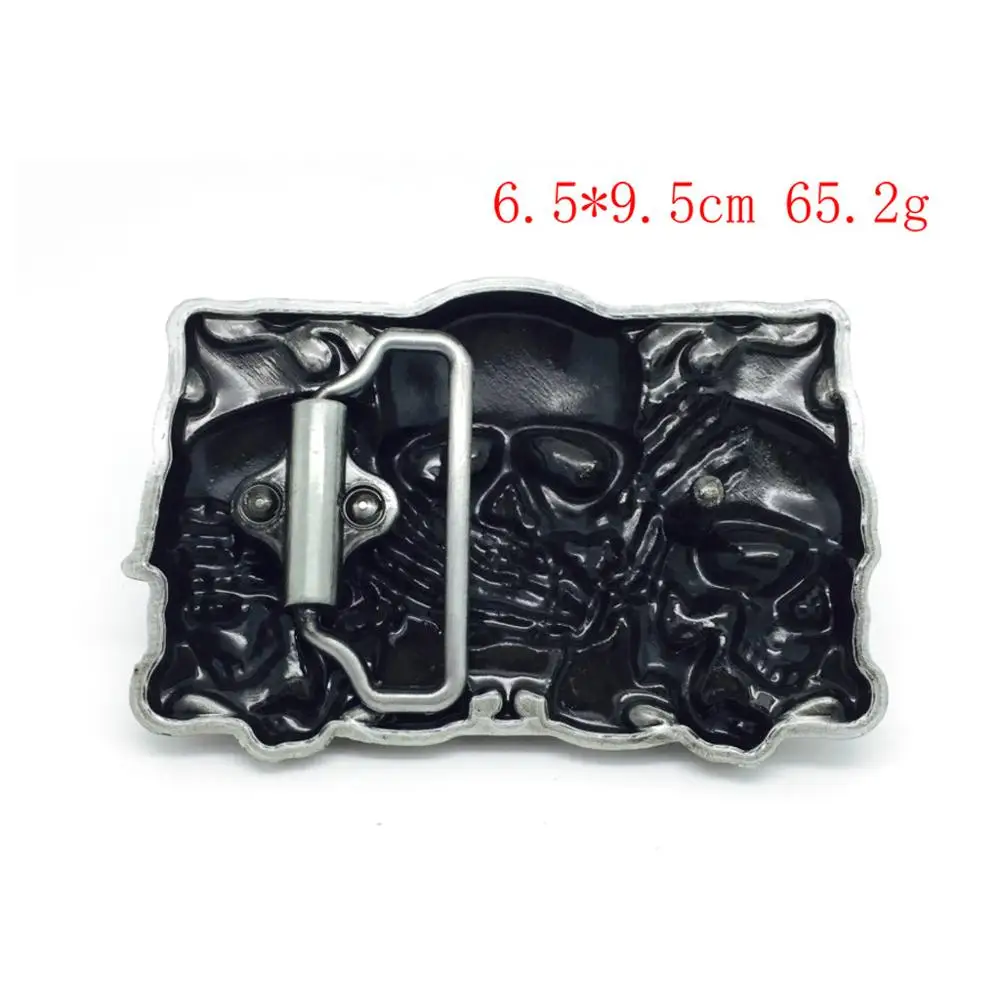 Fashion Skull Belt Buckle Metal Zinc Alloy Casual Buckle for Men Antique Silver Cowboy Retail Buckle for Men Apparel Accessories