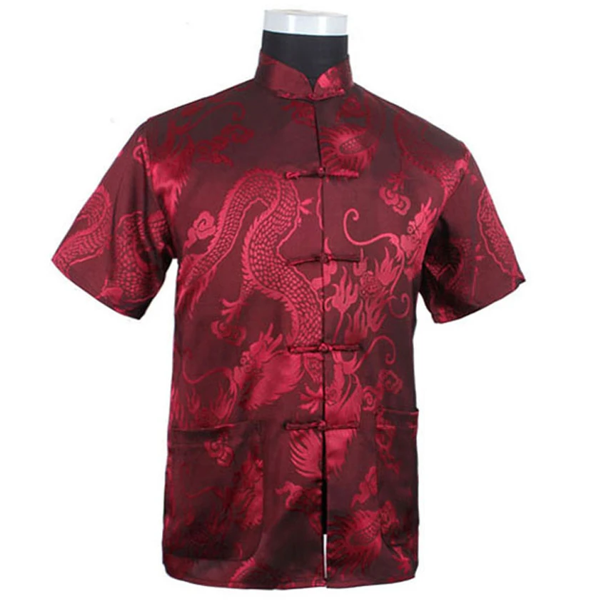 Wholesale And Slae Brand New Arrival Chinese Traditional Men\'s Dragon Kung Fu Shirts Tops M L XL XXL 3XL MS2015039