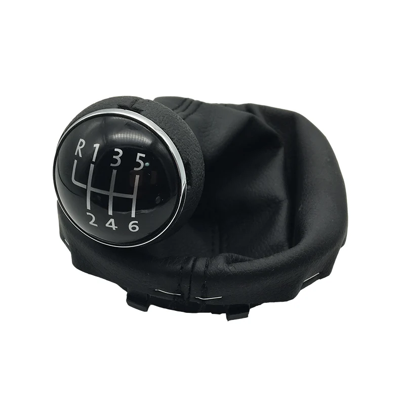 5 Speed 6 Speed Car Gear Shift Knob For Volkswagen VW Touran Caddy 2003-2011 Manual Lever Leather Boot Gear Shift Collars