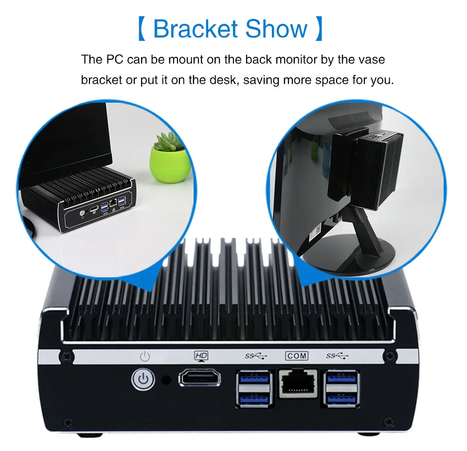 Pfsense コンピュータインテル kaby 湖 celeron 3865u デュアルコアファンレスミニ pc 6 ギガビット lan ファイアウォールルータサポート AES-NI 4 * USB3.0