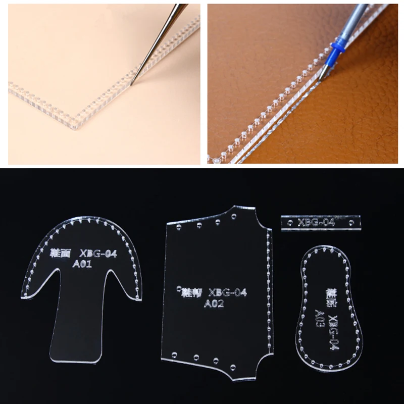 YOMDID Transparent Template Set Mini Shoes Pendant Pattern Leather Craft Acrylic Stencil Template Tool Leatherworking Tools