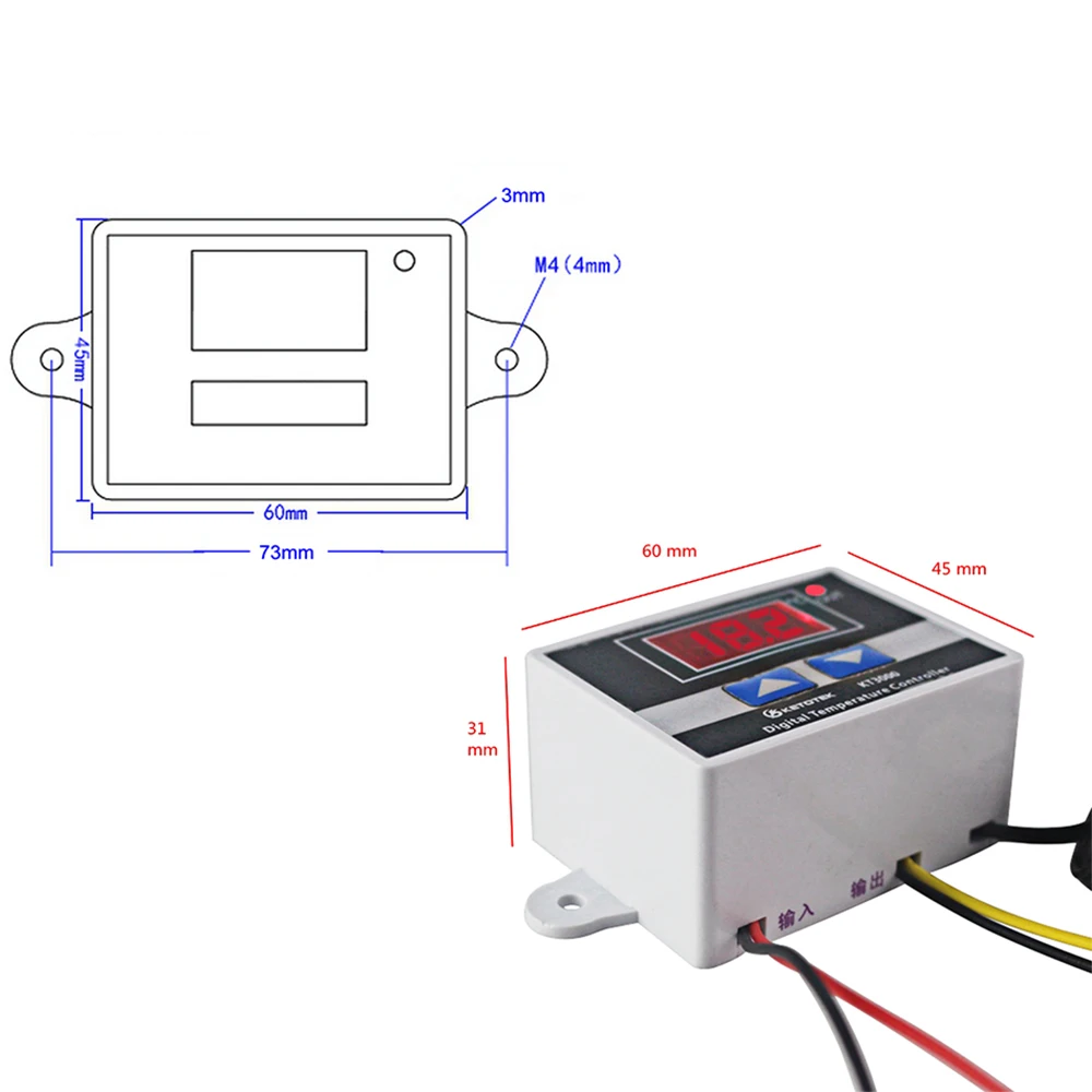 KETOTEK Digital Temperature controller Thermostat LED Microcomputer Switch Thermal Regulator NTC/K type sensor