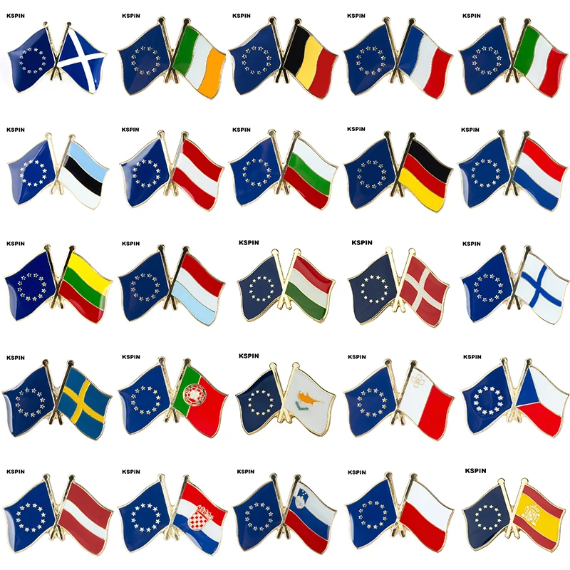 European Union Friendship Natinal Lapel Pins Flag Lapel Pins Country Flag Badge Flag Badge Brooch