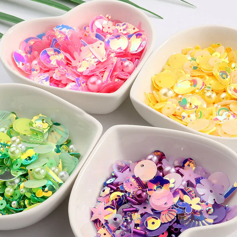 DIY Sequin For Craft Mix Star Flower Shell Leaf Shapes Sequins Pearls Glass Seed Beads DIY Apparel Sewing & Fabric