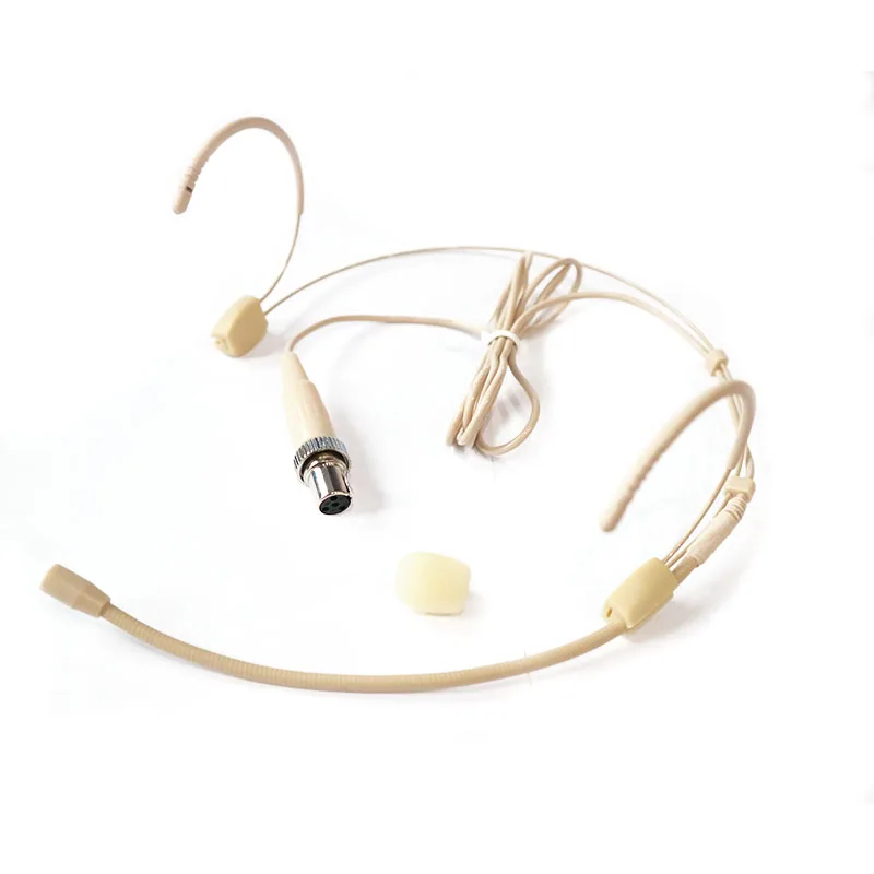 Mini XLR 4 Pin Locking Earset Headset Microphone Headworn Mic For MIPRO Wireless Beltpack Transmitter