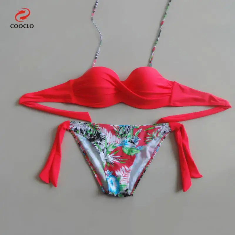 Cooclo nowy sexy Bikini kobiety strój kąpielowy stroje kąpielowe Halter Bikini lato Bikini drukuj Biquini strój kąpielowy Maillot de Bain Femme