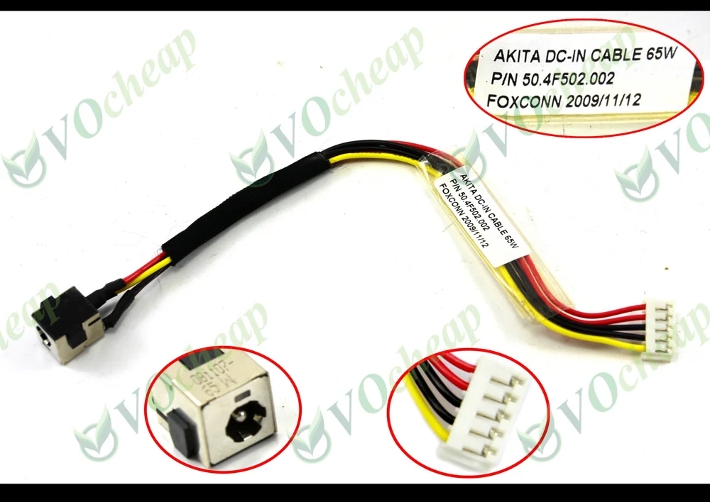 2 x New Laptop DC power jack for HP Pavilion DV2000 DV2200 DV2400 DV2500 DV2700 65W Charging Socket Connector 50.4F502.002 PJ109