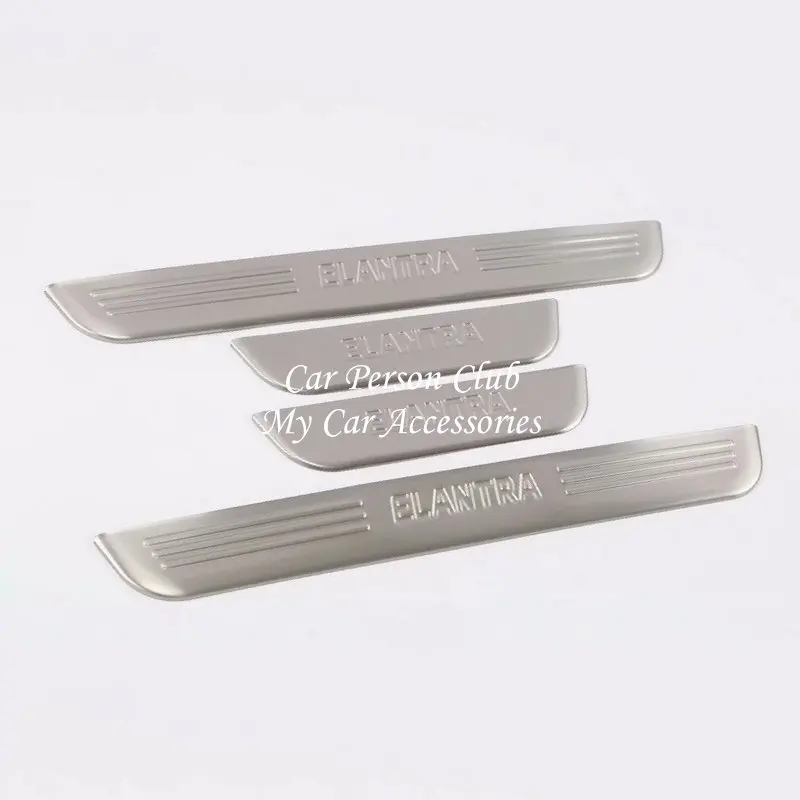 For Hyundai Elantra 2016-2018 Door Sill Plate Protector Scuff Threshold Trims Guard Pedal Frame Cover Stainless Car Accessories