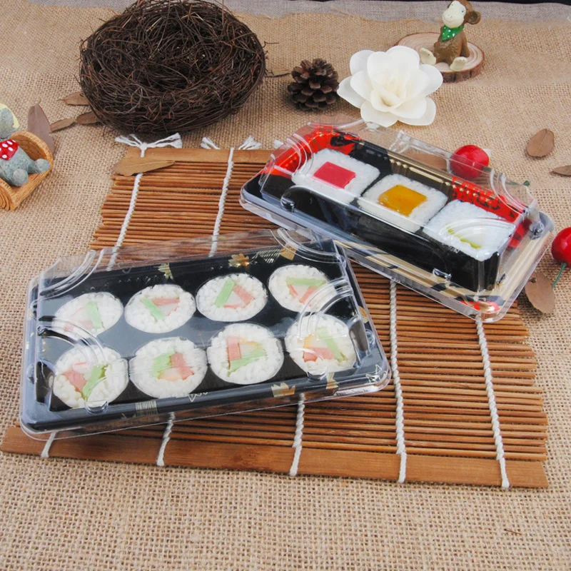 20pcs Sushi box fruit salad Salmon sashimi package box fruit salad Plastic food packaging Cake biscuits