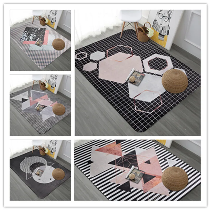 

Geometric Design Modern Bedroom Carpets For Living Room rug Kids Game Rugs Child coffee table Antiskid Tapete Baby Crawl Mats