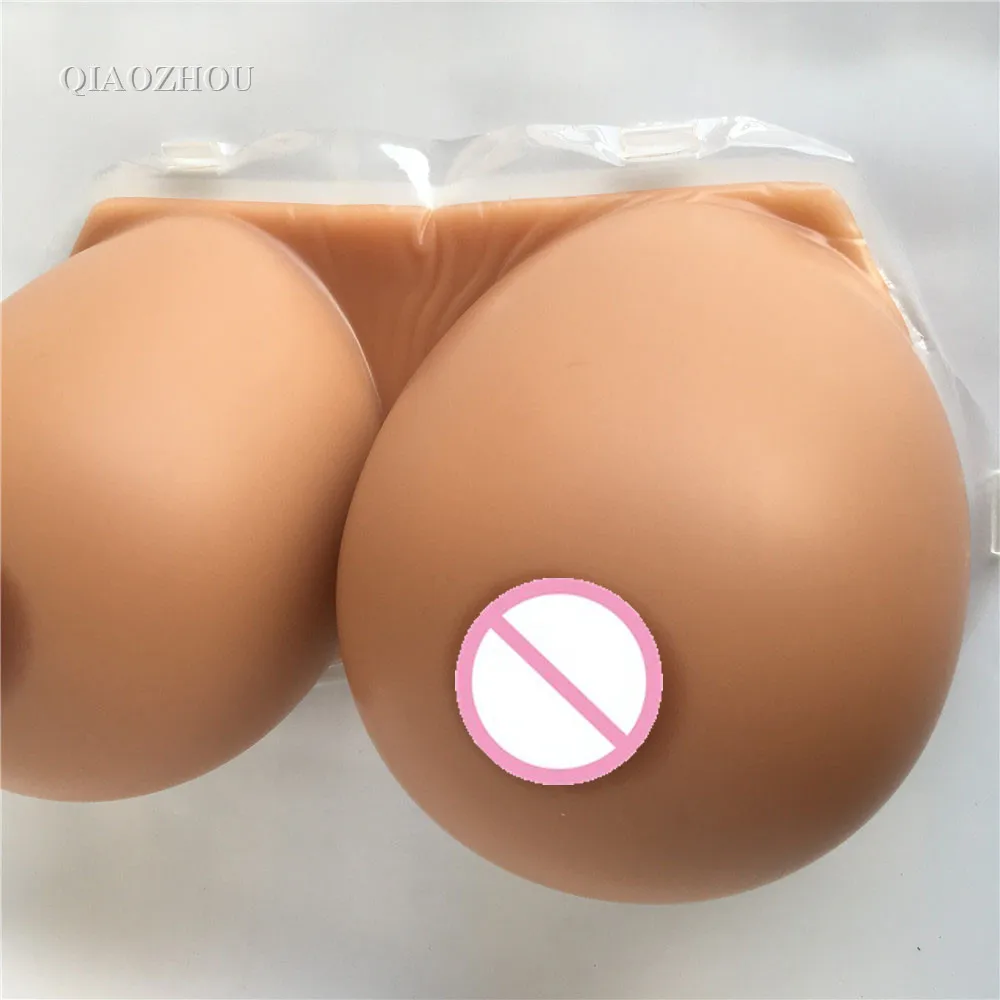 

Huge 5000g 13XL Tan Skin False Breasts Real Soft Silicone Fake Form Boobs for Shemale Drag Queen