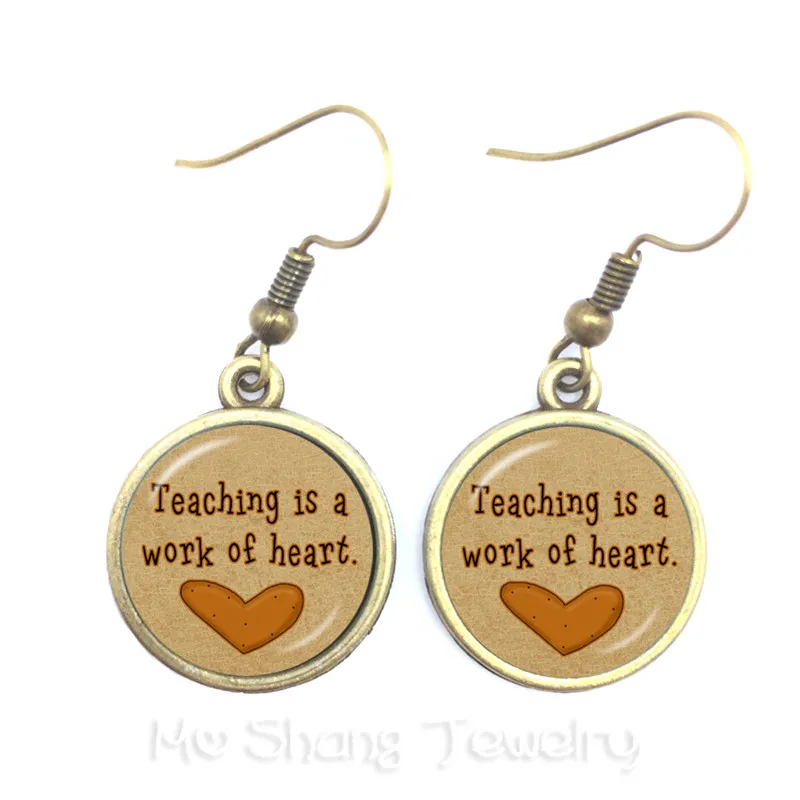 Thank You Teachers Love Heart Earrings Chic Pendant Thanksgiving Teacher School Party Gifts Souvenir Teachers' Day Gift