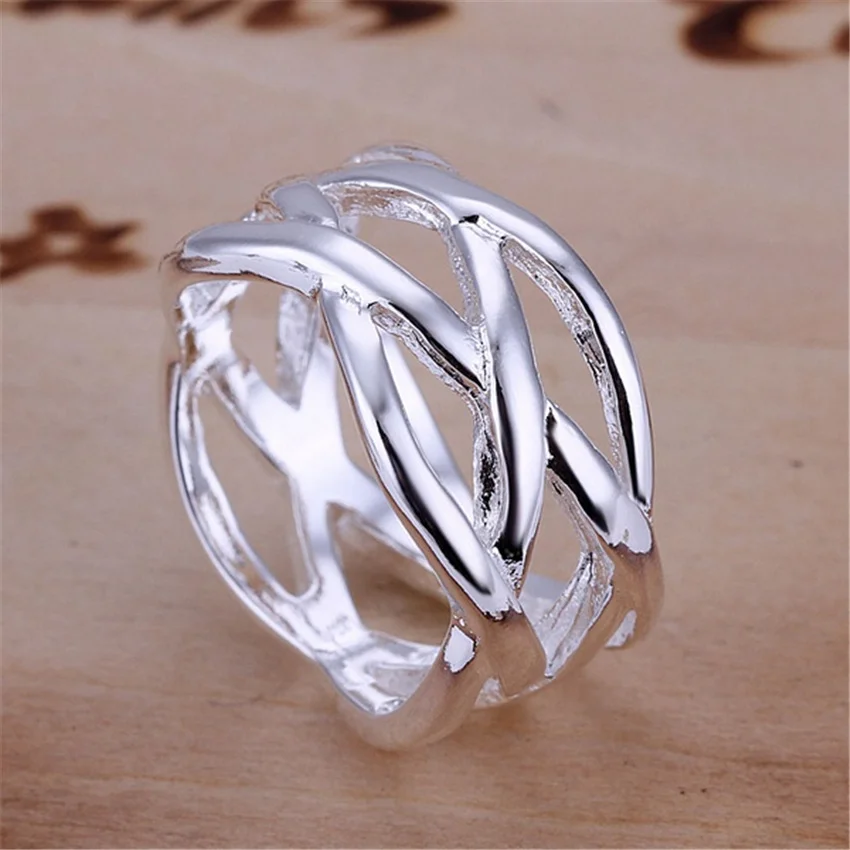 R10 Christmas Sale free shipping wholesale jewelry hollow silver color ring high quality fashion/classic jewelry,antiallergic