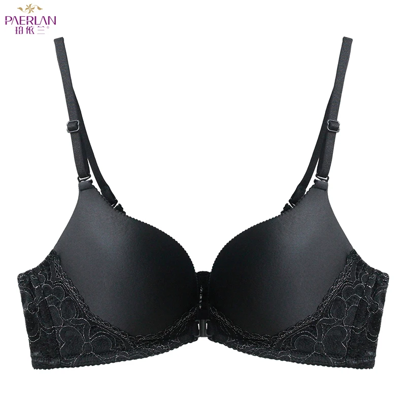 Paerlan Summer Lace Glossy Seamless Wire Free Front Buckle Sexy Bra For Women Super Push Up Underwear Women Backless Strapless