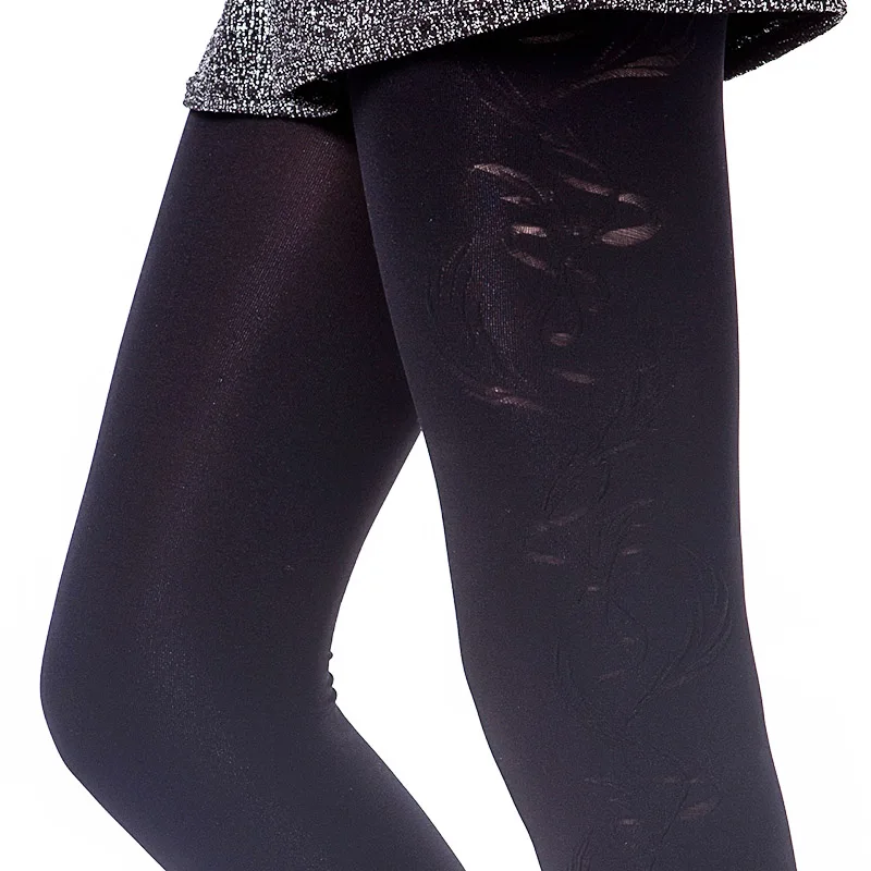 Hot Fashion Spring Autumn Tights 300 Denier Pattern Jacquard Velvet Pantyhose Floral and Plaid High Elasticity