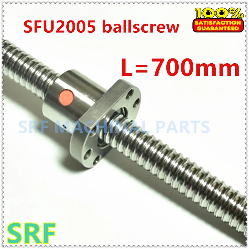 

20mm RM2005 Ballscrew SFU2005 L=700mm Rolled Ball screw + SFU2005 single Ballnut without end machined for CNC part