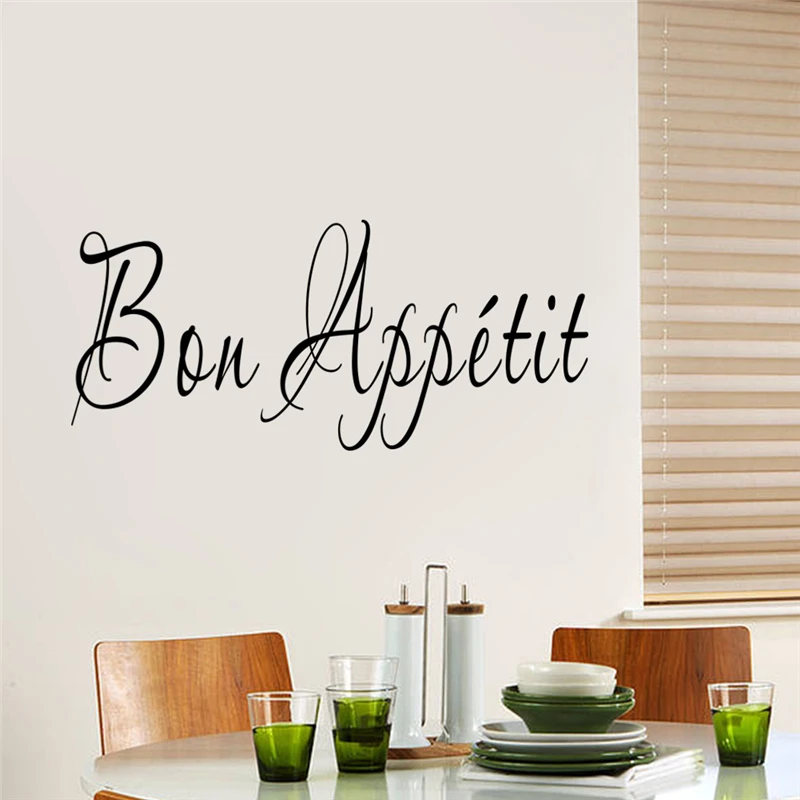 Enjoy Your Cook Time Kitchen Rules Bon Appetit Quotes Wall Stickers For Home Decoration Waterproof Mural Art Diy Vinyl Decals