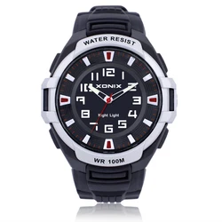 XONIX Classics Men Sports Watch Quartz Waterproof 100m Analog EL Back Light Big Dial Fashion Boy Swim Diver Wristwatch QO