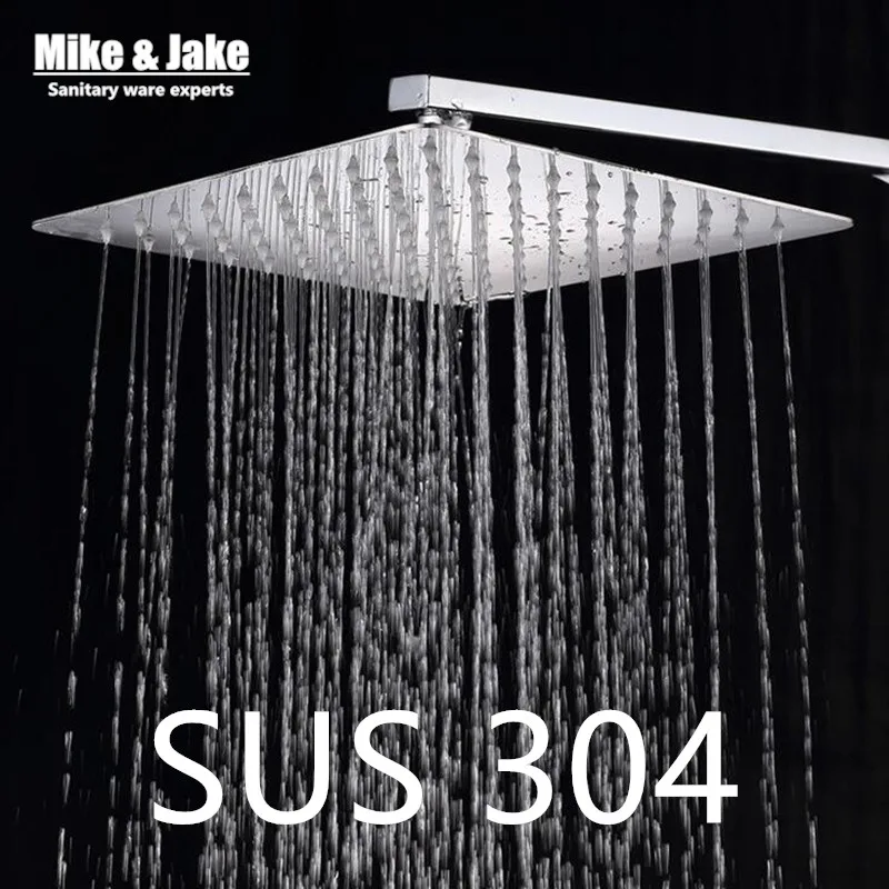 10 inch SUS 304 shower head with arm 250*250 stainless steel head shower with shower arm top water saving rain shower