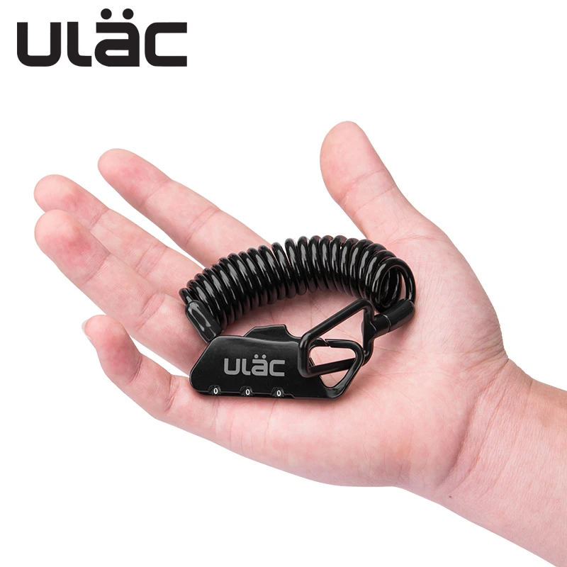 ULAC Mini Bike Locks Fold Backpack Helmet Bicycle Motobicycle Cable Lock 3 Digit Combination Anti-theft 1200mm Bike Bicycle Lock