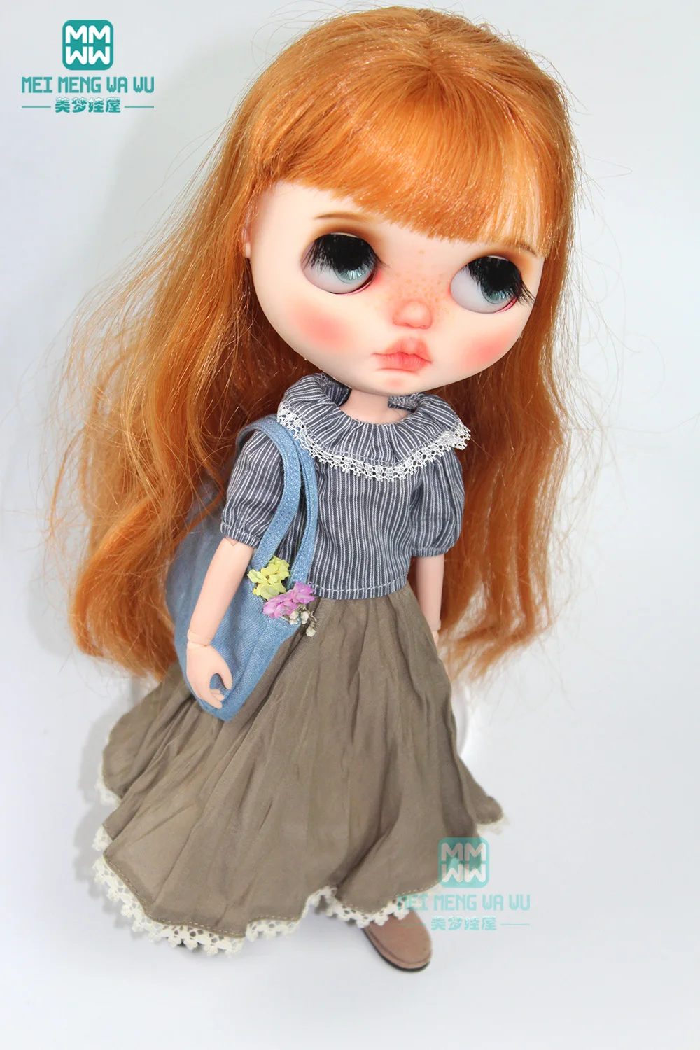 Blyth Doll Clothes Stylish floral shirt, ripped jeans, long skirt for 28-30cm Blyth Azone OB22 OB24  doll accessories