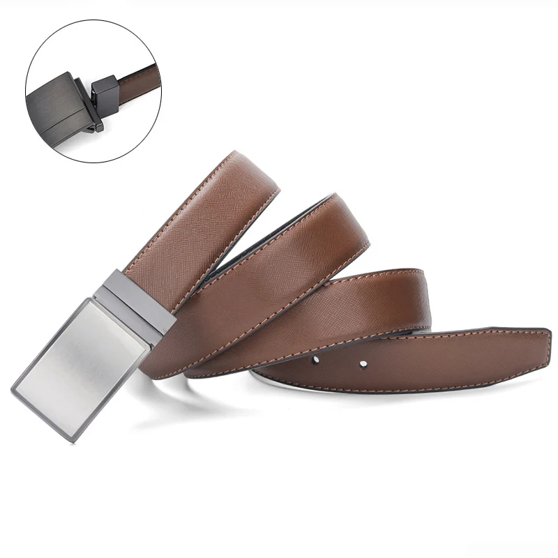 Mens Belts Luxury Reversible Buckle  Designer Belts Men High Quality Genuine Leather Belt Male Black Dark Brown Ceinture Homme