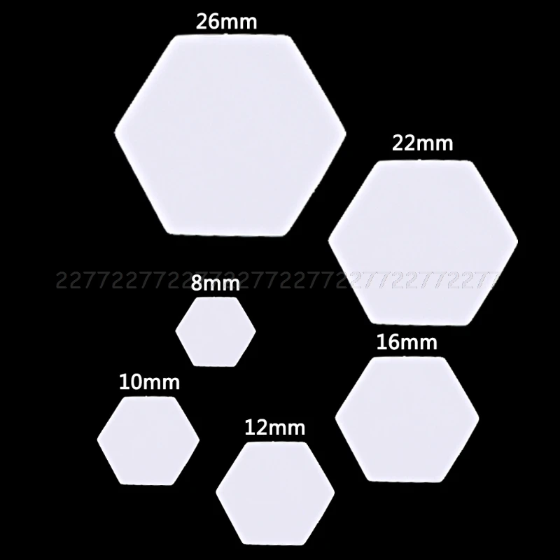 パッチワーク用の六角形の紙キルト,6サイズ,100個,手工芸品,縫製用品