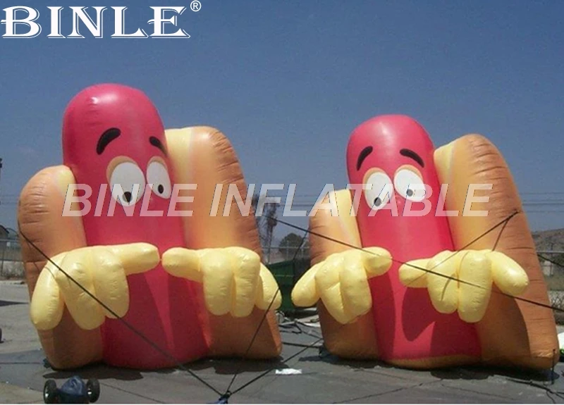 Customizable cute giant inflatable hotdog cartoon inflatable food replica model for advertising