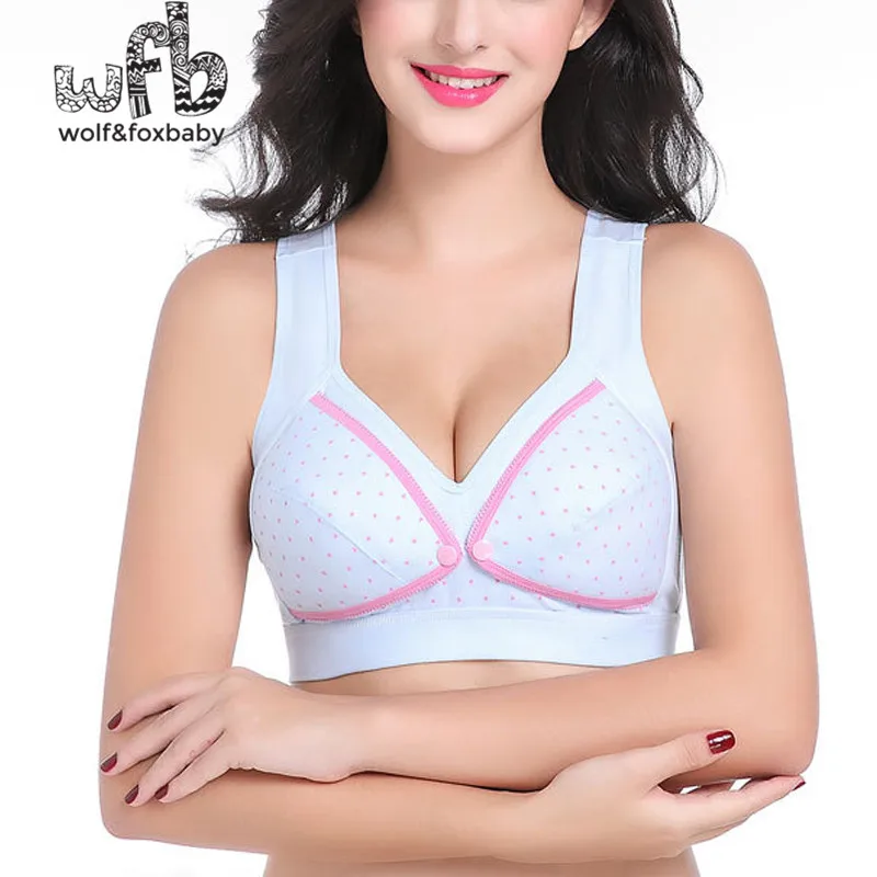 Retail cotton breastfeeding bra buckle front pregnant women without steel vest breastfeeding maternity