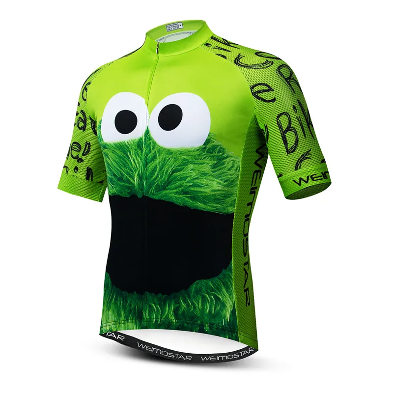 Weimostar Top Green Cycling Jersey Funny Men\'s Cookie Bicycle Cycling Clothing Maillot Ciclismo Breathable MTB Bike Jersey Shirt