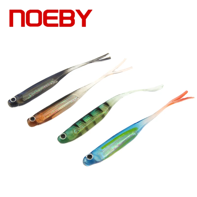 

NOEBY 4pcs Soft Fishing Lures 115mm 5.3g Silicone Fishing Lures Artificial Soft Wobblers for Carp Fishing