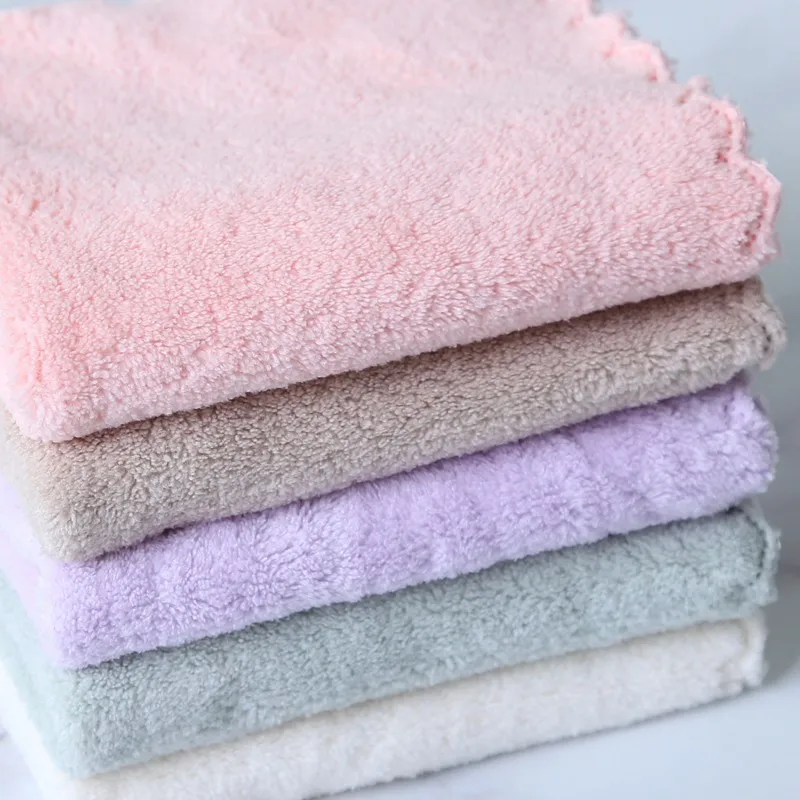 25x25cm  4pcs Superfine fiber melange child towel Hand Towel pinafore Home Cleaning Face for baby for Kids High Quality