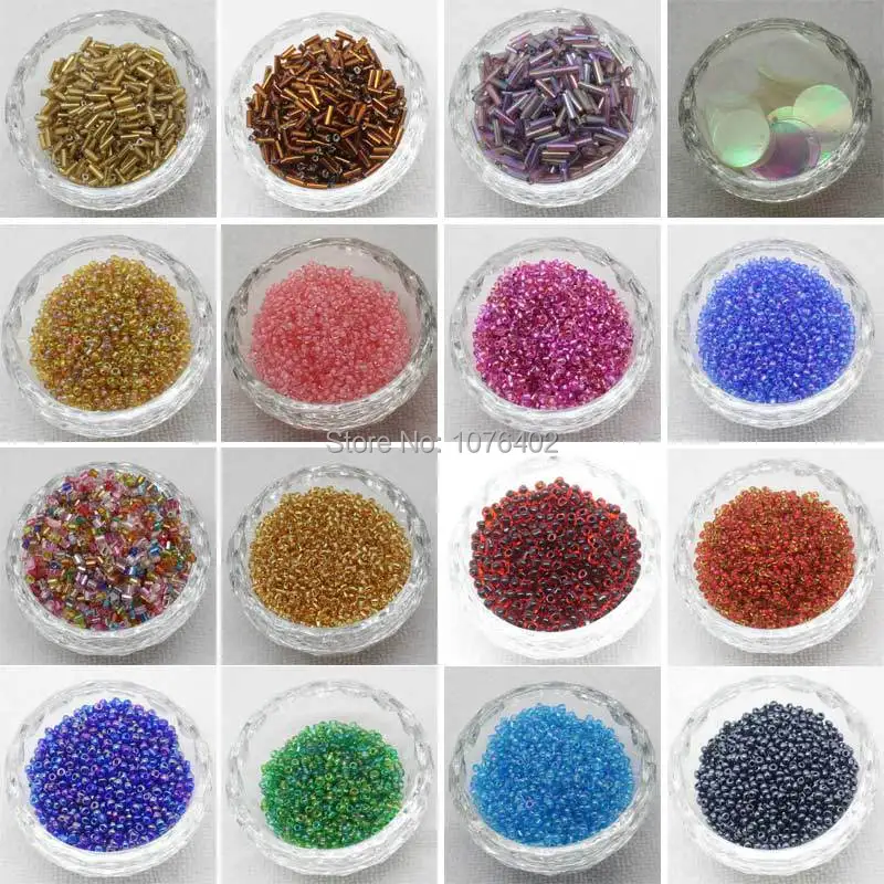 Mini. Order is $7!1-2mm 4#  Small Multicolor Glass Oval Tube spacer for Jewelry Making accessories Beads 4000pcs/35g