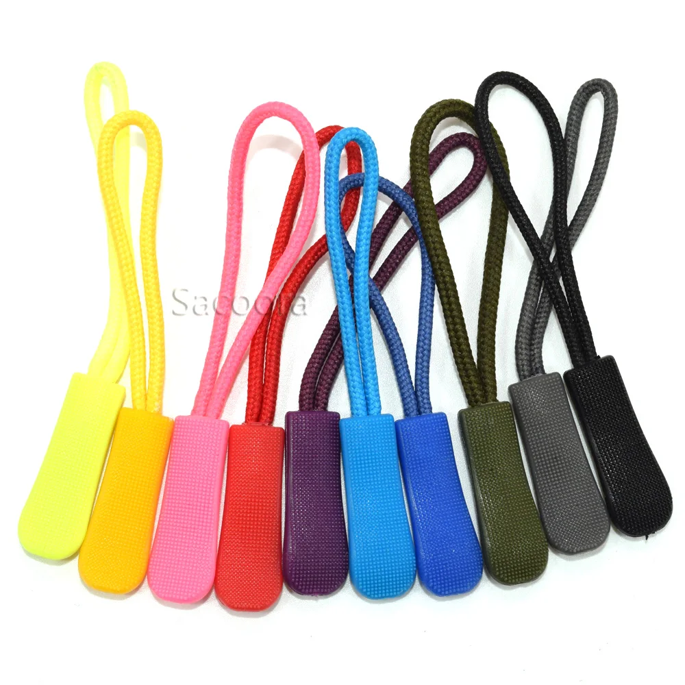 700pcs  Mix Color Zipper Pulls Cord Rope Ends Lock Zip Clip Buckle For Paracord Accessories/ Backpack/Clothing