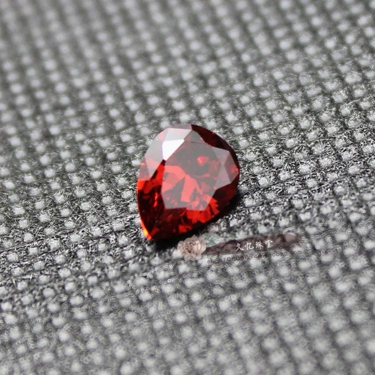 Pear shape water-drop Garnet Red cubic zirconia stone CZ beads for jewelry making DIY colorful loose stones