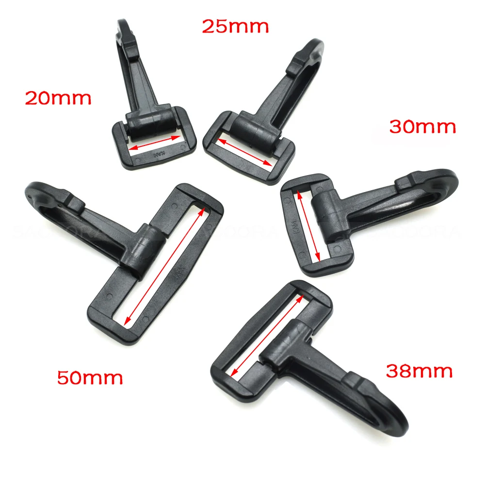 10pcs Olecranon hook Plastic Snap Hooks Rocker Style For Backpack Strap Paracord Lanyard Webbing 20mm 25mm 30mm 38mm 50mm